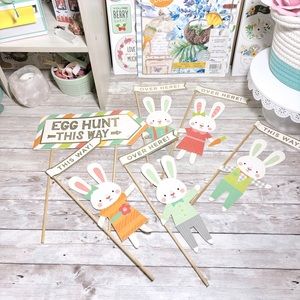 Easter Egg Hunt Bunny Markers Stakes for Yard or Plants Indoor Outdoor Spring